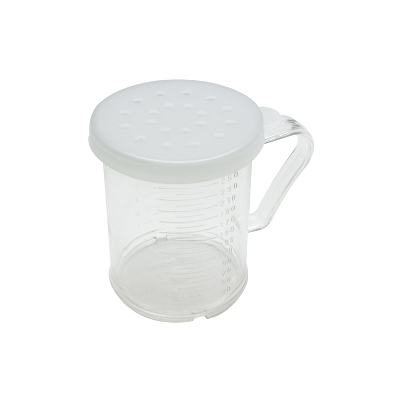 Thunder Group PLRDH003 10 Oz Dredge with Handle Clear Polycarbonate 3 Lids