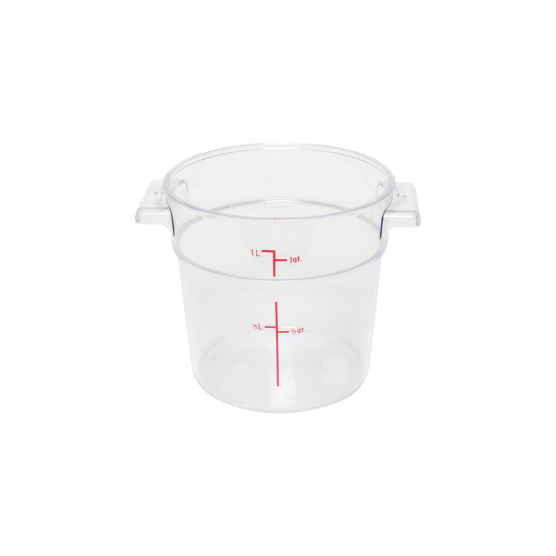 Thunder Group PLRFT301PC 1 Quart Round Food Storage Container Polycarbonate Clear