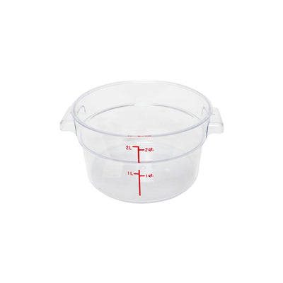 Thunder Group PLRFT302PC 2 Quart Round Food Storage Container Polycarbonate Clear Shatter Resistant
