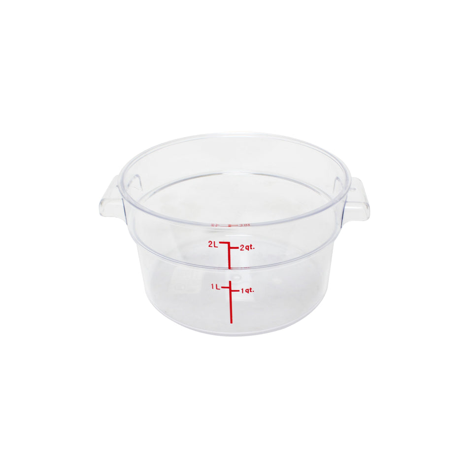 Thunder Group PLRFT302PC 2 Quart Round Food Storage Container Polycarbonate Clear Shatter Resistant