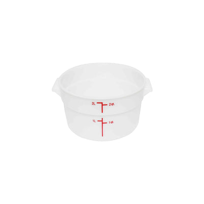 Thunder Group PLRFT302PP 2 Quart Round Food Storage Container Polypropylene White Stain Resistant