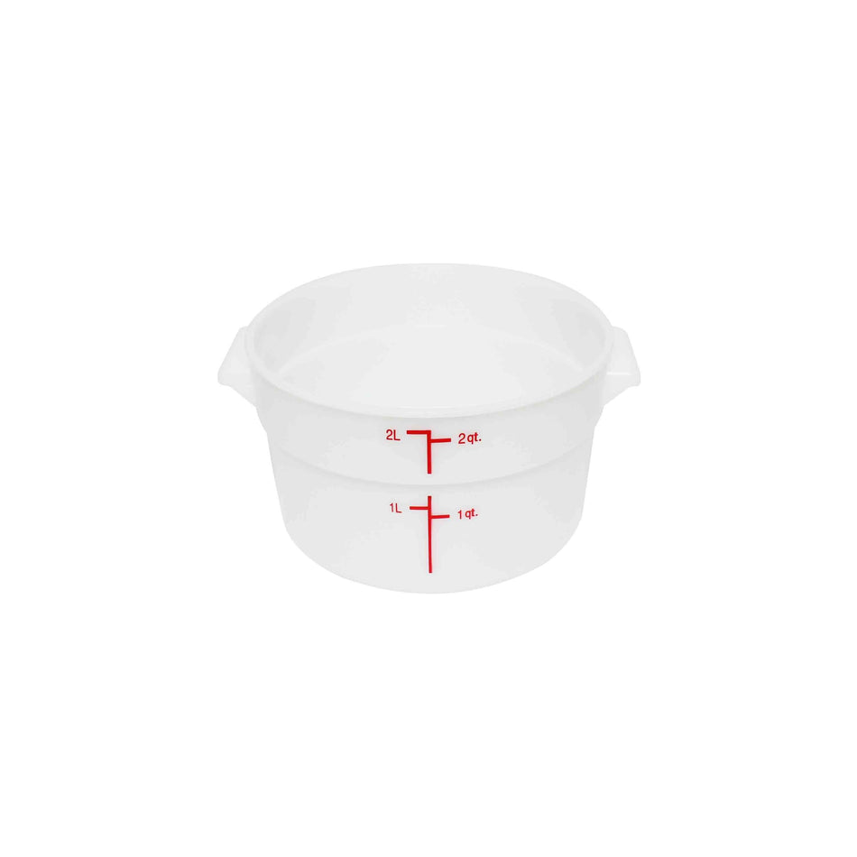 Thunder Group PLRFT302PP 2 Quart Round Food Storage Container Polypropylene White Stain Resistant