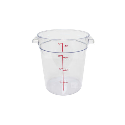 Thunder Group PLRFT304PC 4 Quart Food Storage Container Round Polycarbonate Shatter Scratch Resistant