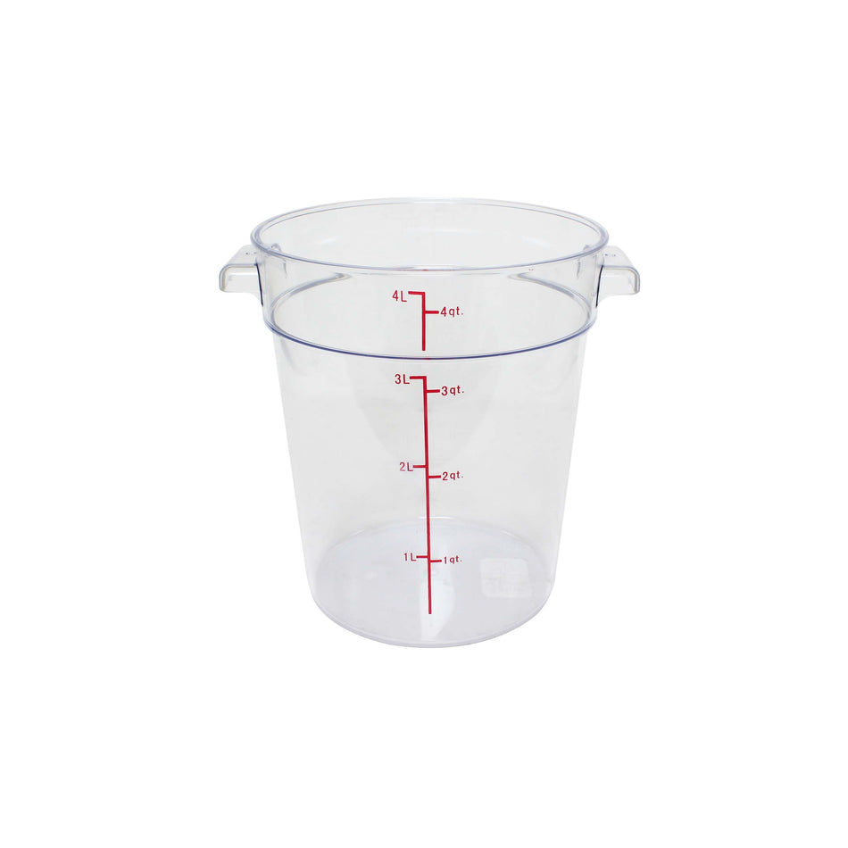 Thunder Group PLRFT304PC 4 Quart Food Storage Container Round Polycarbonate Shatter Scratch Resistant