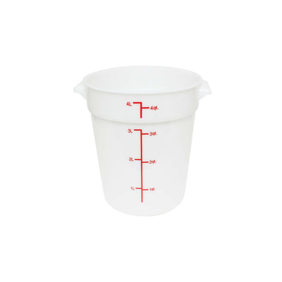 Thunder Group PLRFT304PP 4 Quart Round Food Storage Container Polypropylene White