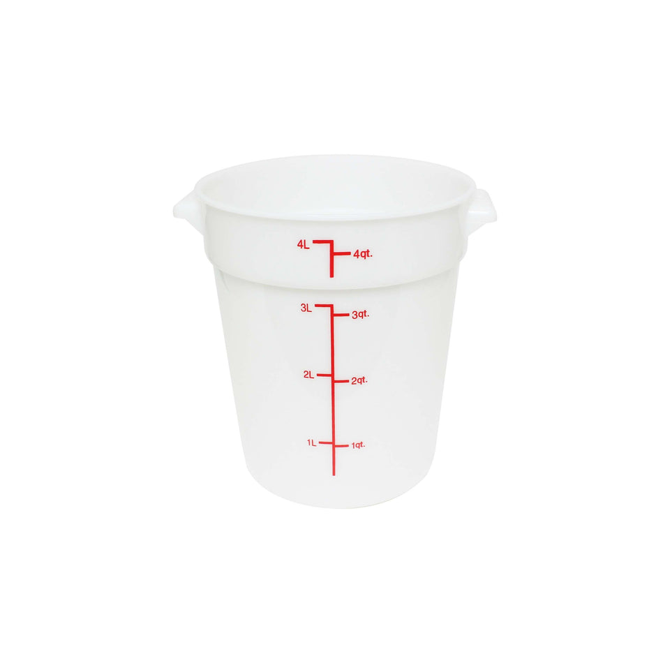 Thunder Group PLRFT304PP 4 Quart Round Food Storage Container Polypropylene White