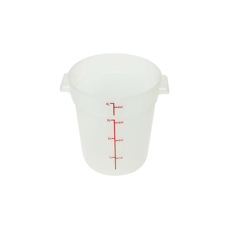 Thunder Group PLRFT304TL 4 Quart Round Food Storage Container Stain and Chemical Resistant Polypropylene