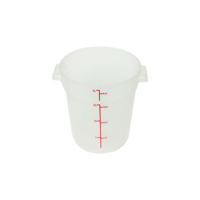 Thunder Group PLRFT304TL 4 Quart Round Food Storage Container Stain and Chemical Resistant Polypropylene