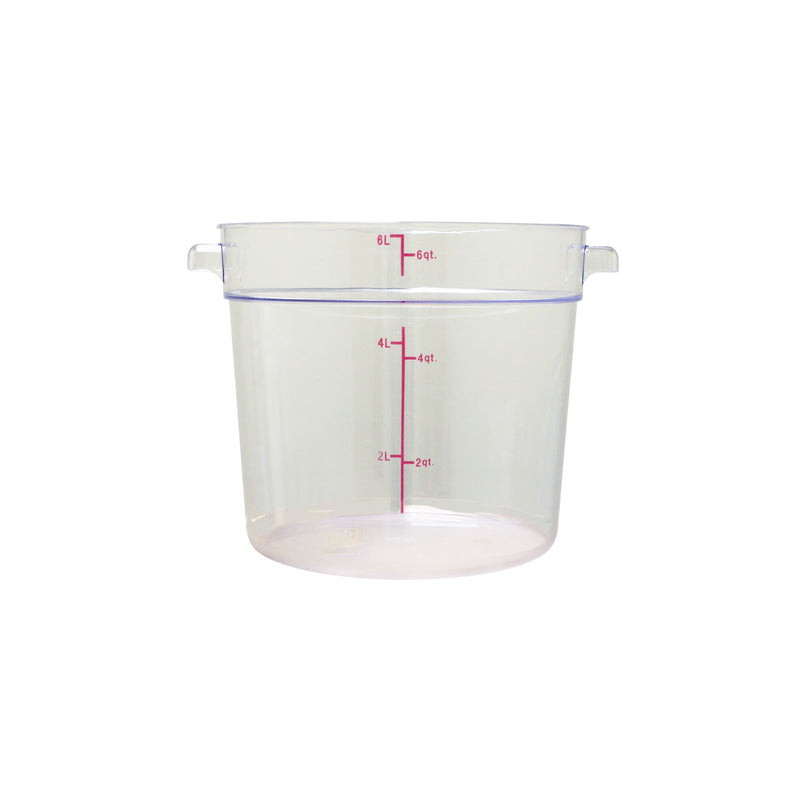 Thunder Group PLRFT306PC 6 Quart Round Food Storage Container Polycarbonate Clear with Shatter Resistance