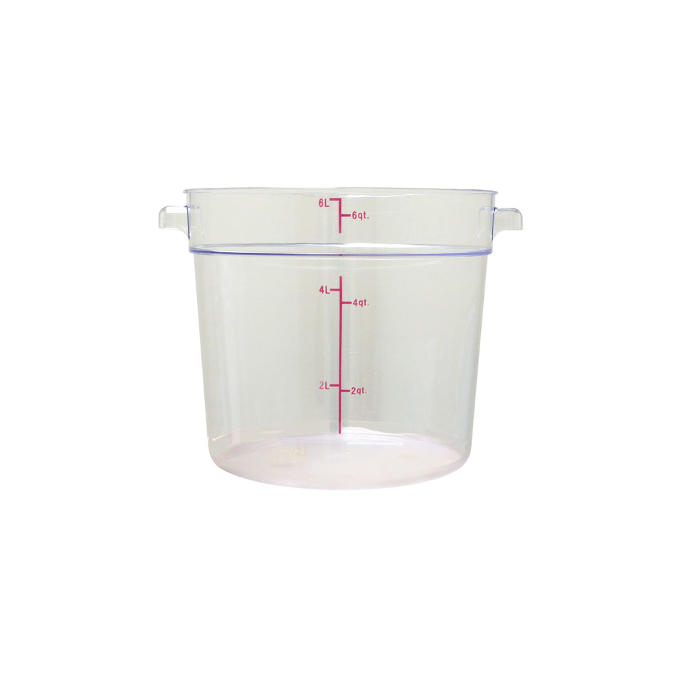 Thunder Group PLRFT306PC 6 Quart Round Food Storage Container Polycarbonate Clear with Shatter Resistance