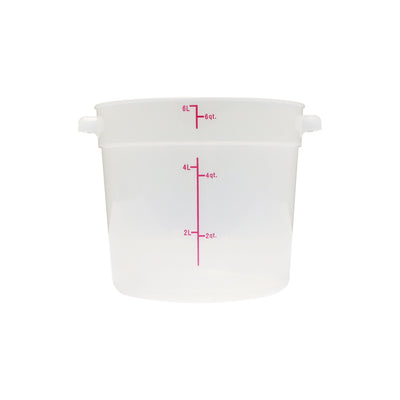 Thunder Group PLRFT306TL 6 Quart Round Food Storage Container Polypropylene Stain and Chemical Resistant