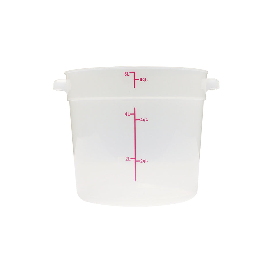 Thunder Group PLRFT306TL 6 Quart Round Food Storage Container Polypropylene Stain and Chemical Resistant
