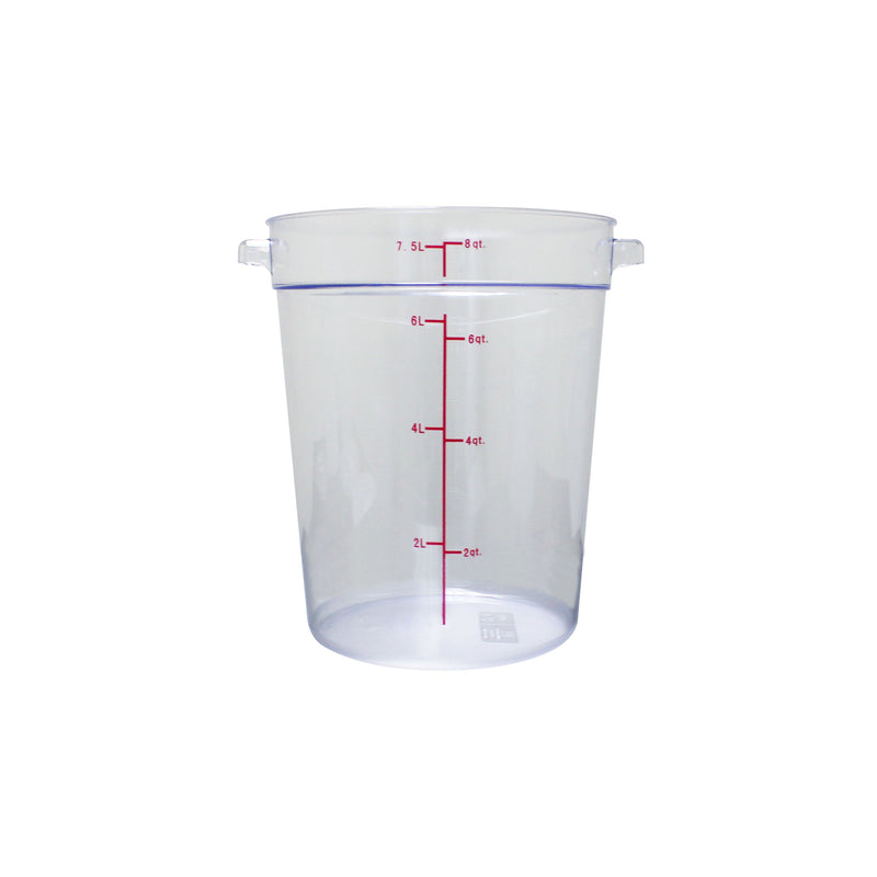 Thunder Group PLRFT308PC 8 Quart Round Food Storage Container Polycarbonate Clear