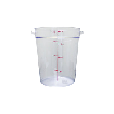 Thunder Group PLRFT308PC 8 Quart Round Food Storage Container Polycarbonate Clear