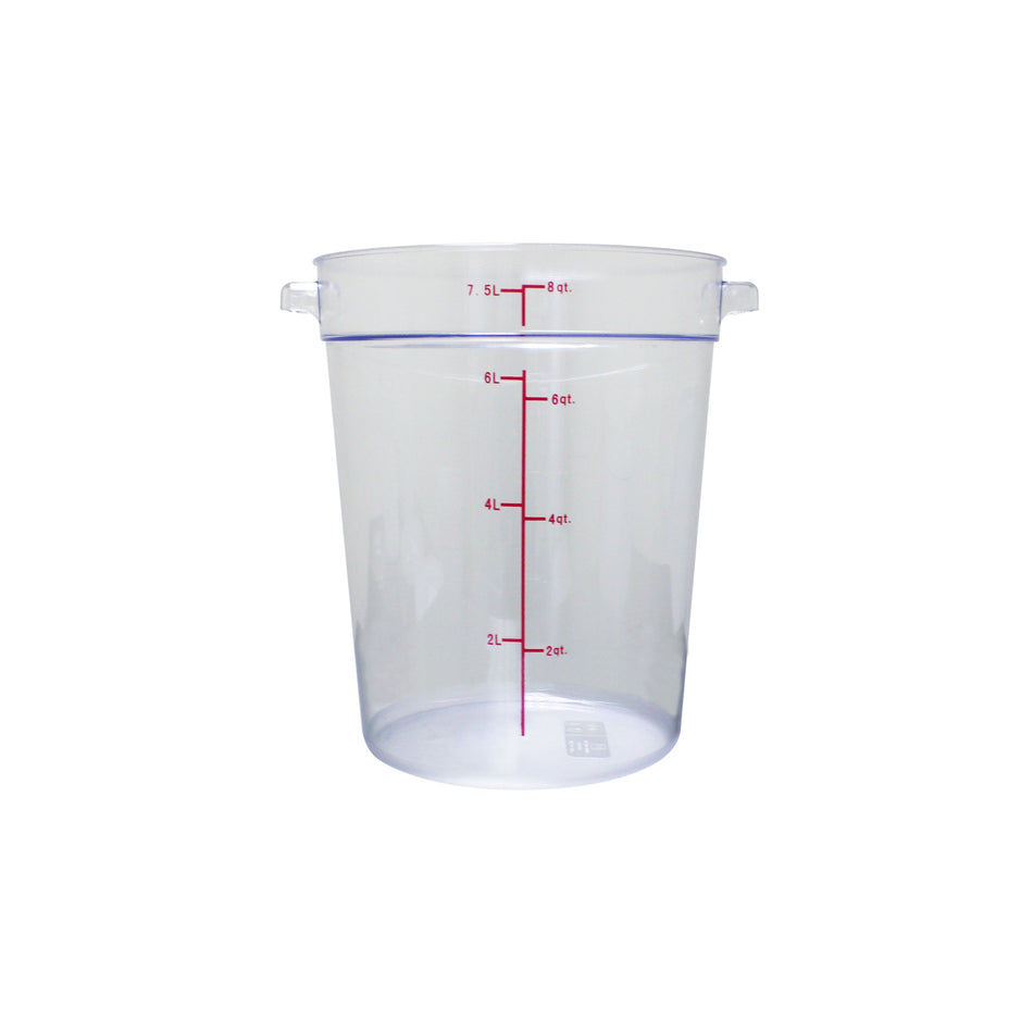 Thunder Group PLRFT308PC 8 Quart Round Food Storage Container Polycarbonate Clear