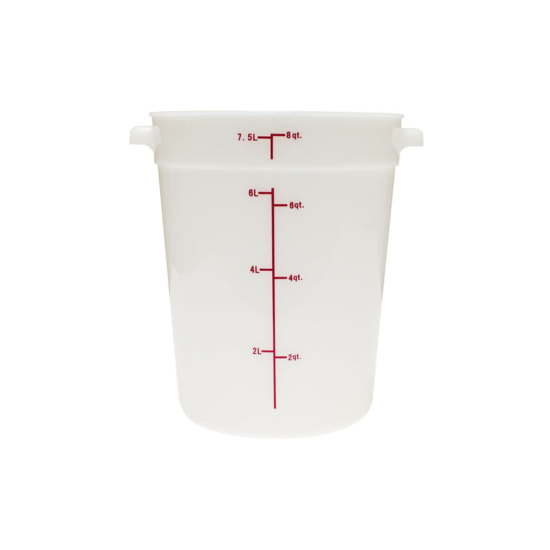 Thunder Group PLRFT308PP 8 Quart Round Food Storage Container Polypropylene White