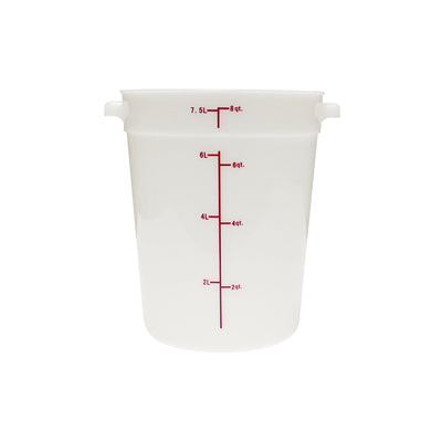 Thunder Group PLRFT308PP 8 Quart Round Food Storage Container Polypropylene White