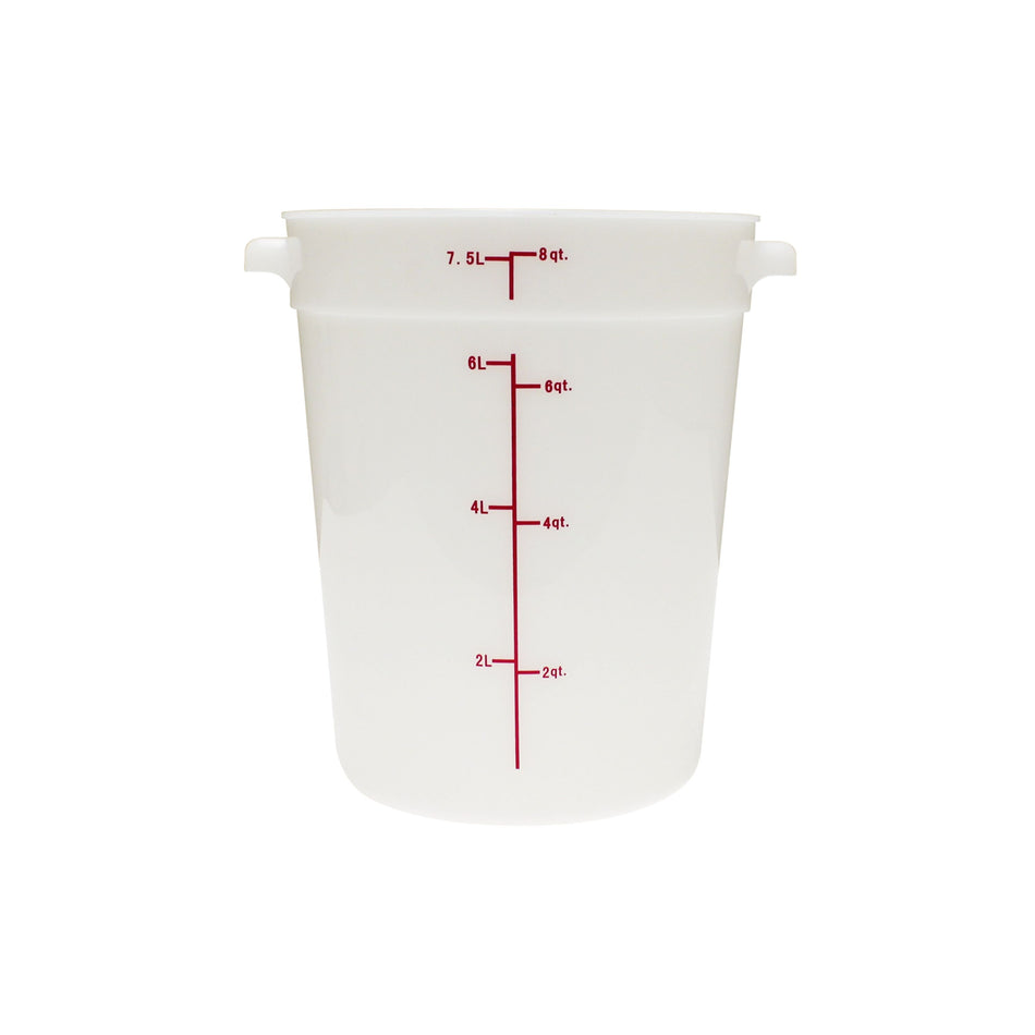 Thunder Group PLRFT308PP 8 Quart Round Food Storage Container Polypropylene White