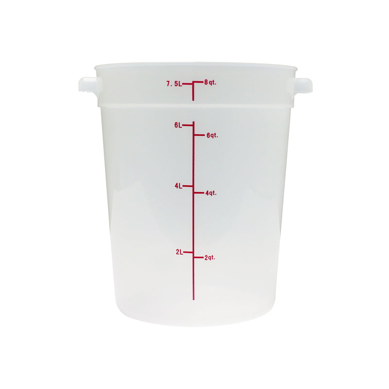 Thunder Group PLRFT308TL 8 Quart Round Food Storage Container Polypropylene and Chemical Resistant