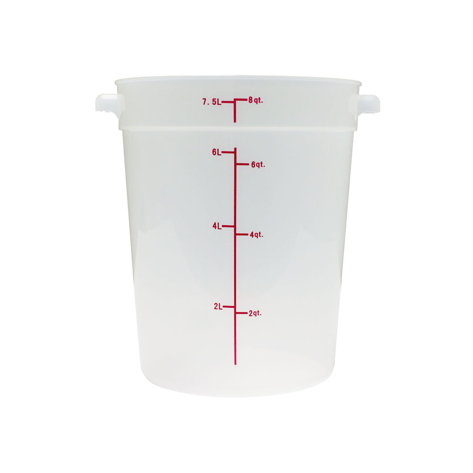Thunder Group PLRFT308TL 8 Quart Round Food Storage Container Polypropylene and Chemical Resistant