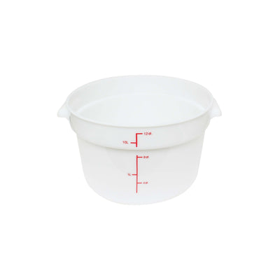 Thunder Group PLRFT312PP 12 Quart Round Food Storage Container Polypropylene White