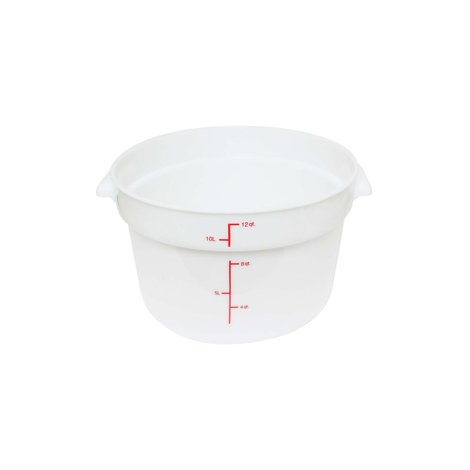 Thunder Group PLRFT312PP 12 Quart Round Food Storage Container Polypropylene White
