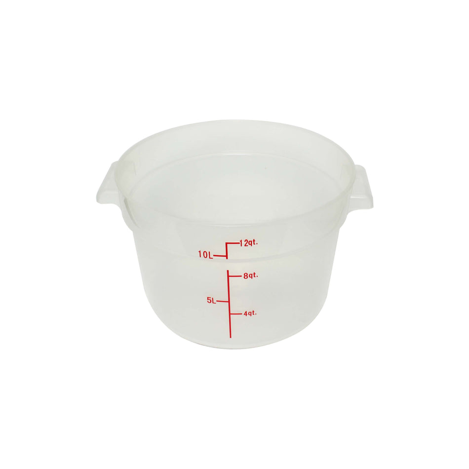 Thunder Group PLRFT312TL 12 Quart Round Food Storage Container Polypropylene Stain and Chemical Resistant