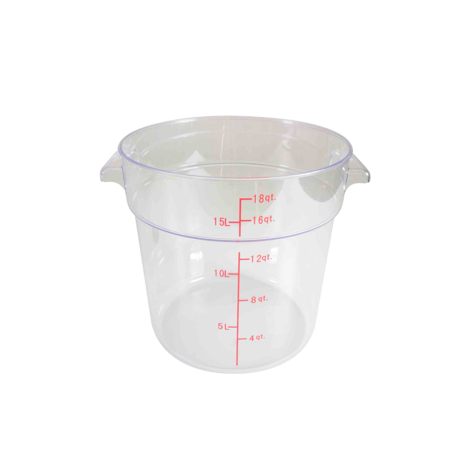 Thunder Group PLRFT318PC 18 Quart Round Food Storage Container Polycarbonate Clear