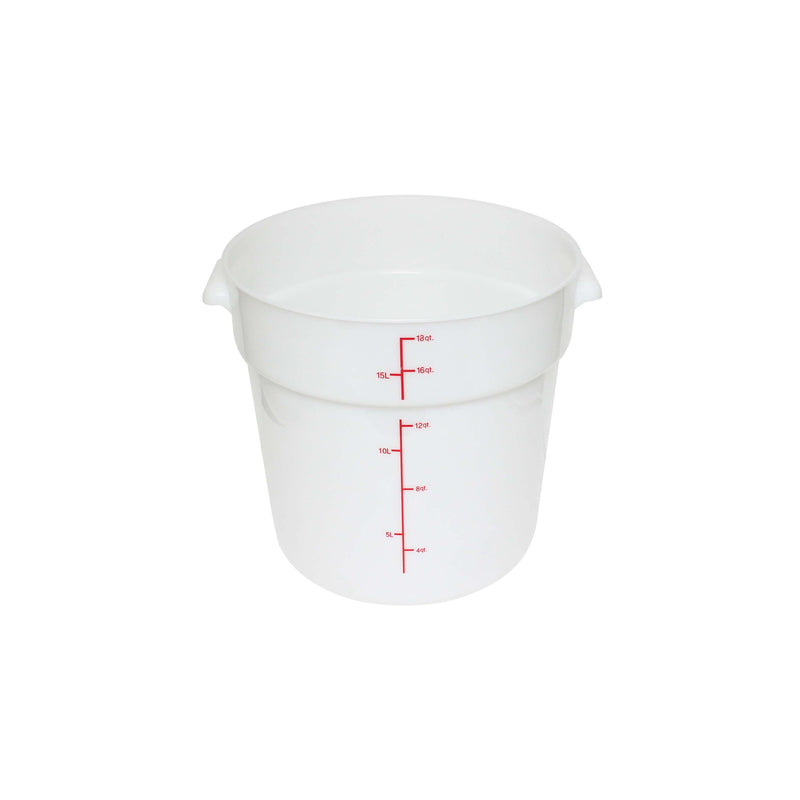 Thunder Group PLRFT318PP 18 Quart Round Food Storage Container Polypropylene White Stain Resistant