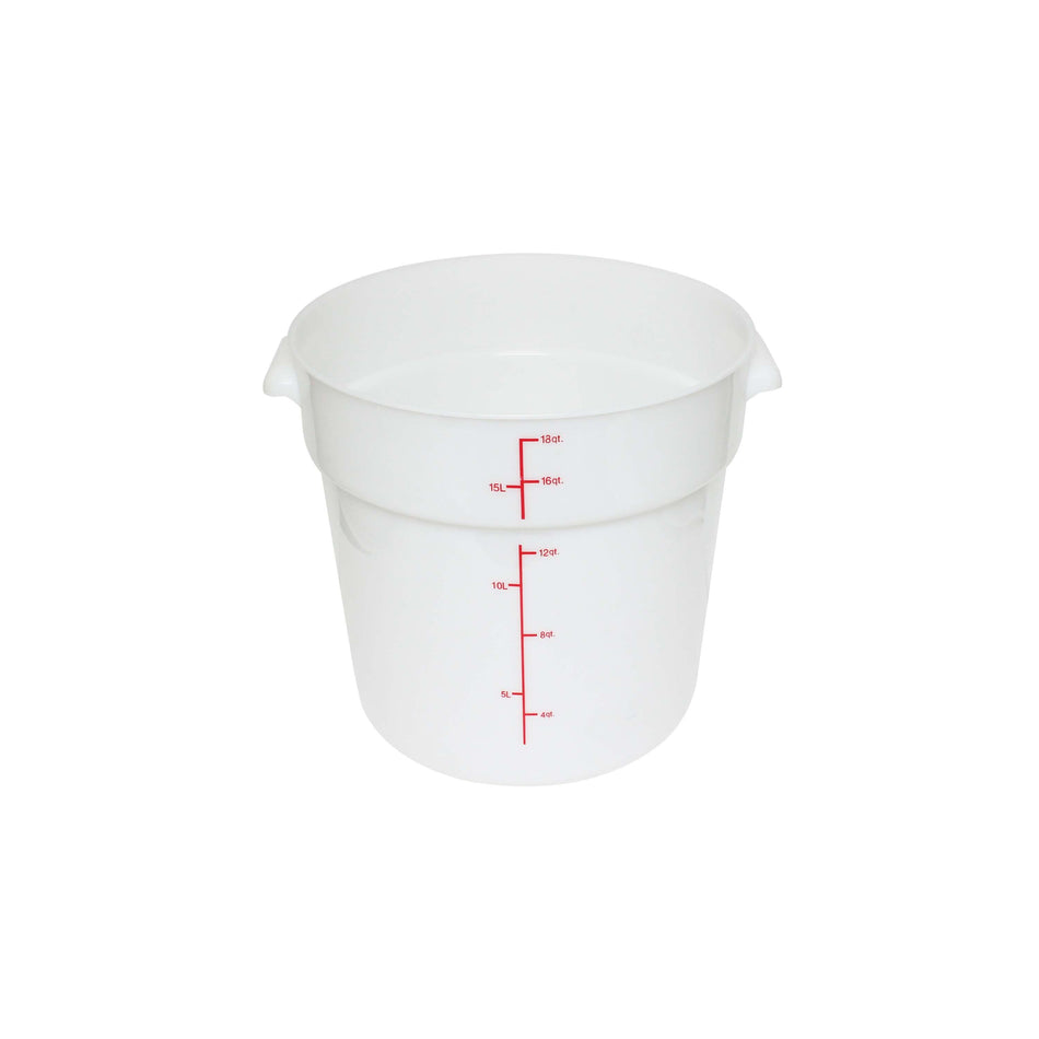 Thunder Group PLRFT318PP 18 Quart Round Food Storage Container Polypropylene White Stain Resistant