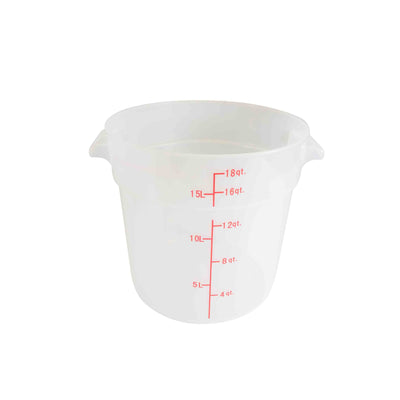 Thunder Group PLRFT318TL 18 Quart Food Storage Container Round Polypropylene Stain and Chemical Resistant