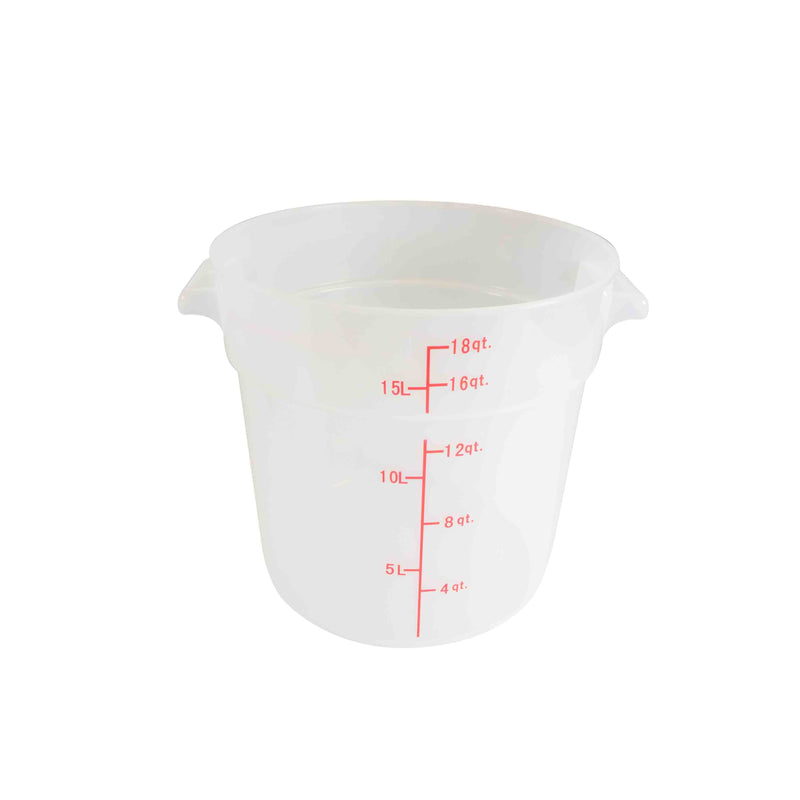 Thunder Group PLRFT318TL 18 Quart Food Storage Container Round Polypropylene Stain and Chemical Resistant
