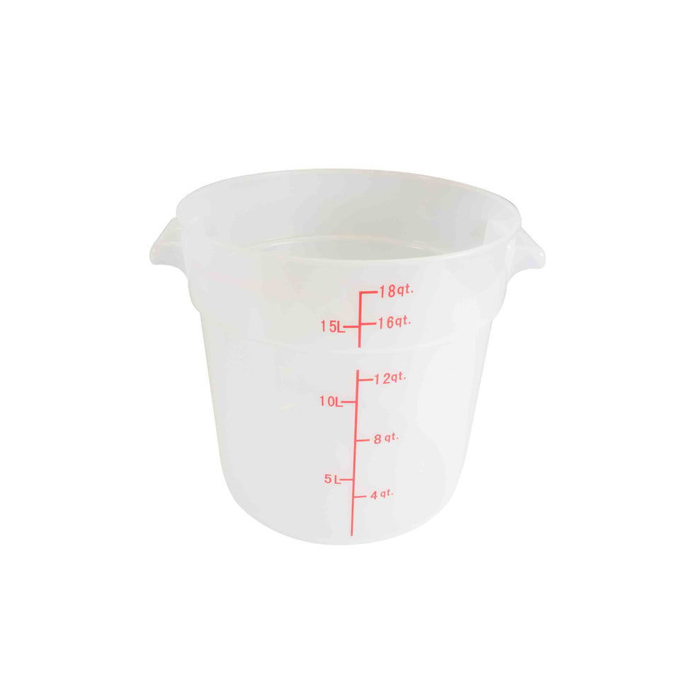 Thunder Group PLRFT318TL 18 Quart Food Storage Container Round Polypropylene Stain and Chemical Resistant