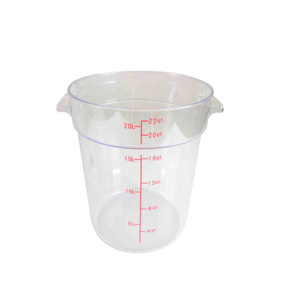 Thunder Group PLRFT322PC 22 Quart Round Food Storage Container Polycarbonate Clear
