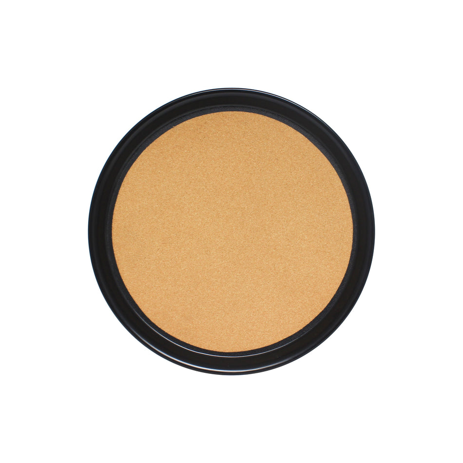 14" Round Anti-Slip Tray with Cork Surface, Black Color, Acrylonitrile Butadiene Styrene with Cork, No Dishwashing