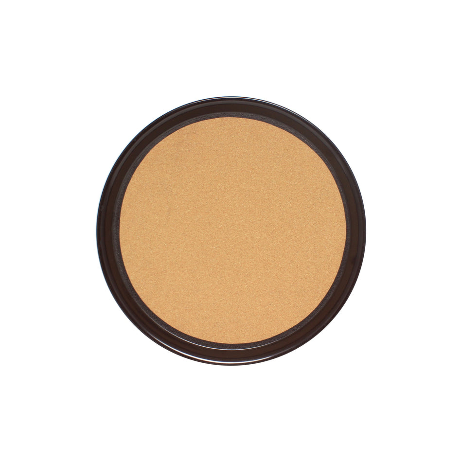 14" Round Anti-Slip Tray with Cork Surface, Brown Color, Acrylonitrile Butadiene Styrene with Cork, No Dishwashing