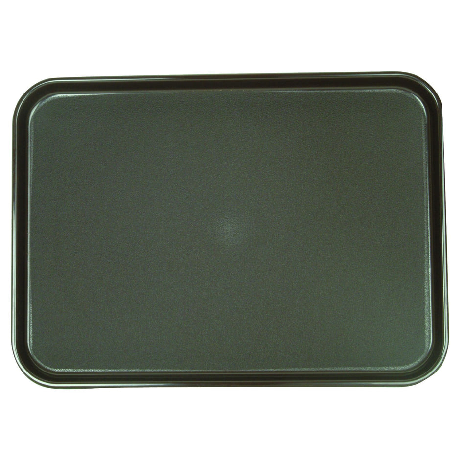 16" x 12" Rectangular Anti-Slip Tray with Textured Surface, Black Color, Acrylonitrile Butadiene Styrene, No Dishwashing