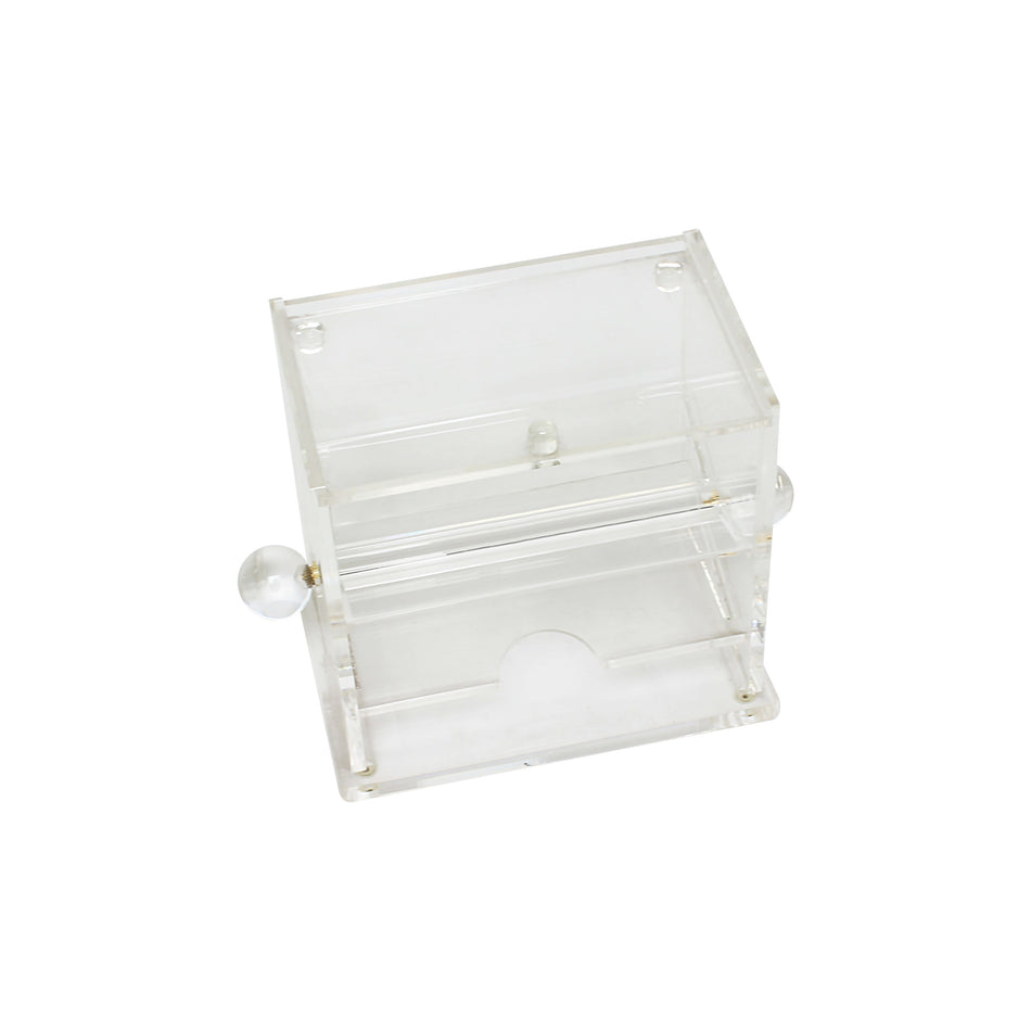 7-5/8" x 4-1/8" x 5-5/8", Stir Dispenser, Acrylic, Easy lift top for refills, Clear Color, Made in Taiwan