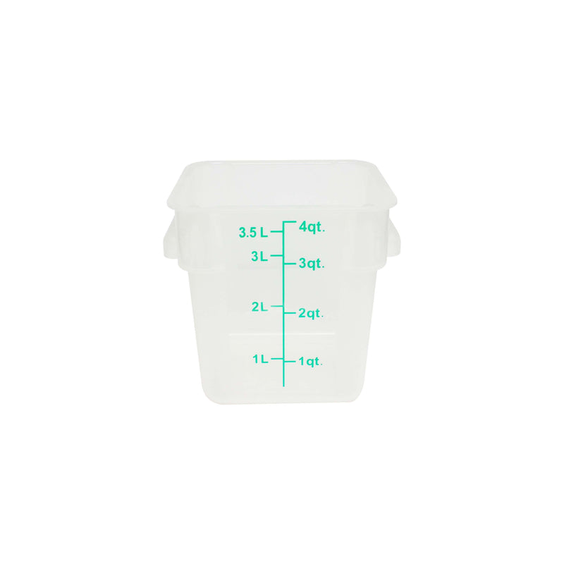 Thunder Group PLSFT004TL 4 Quart Square Food Storage Container Translucent Polypropylene Stain and Chemical Resistant