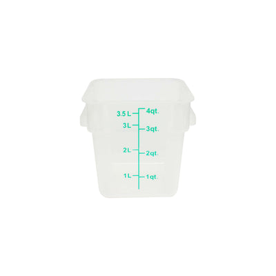 Thunder Group PLSFT004TL 4 Quart Square Food Storage Container Translucent Polypropylene Stain and Chemical Resistant