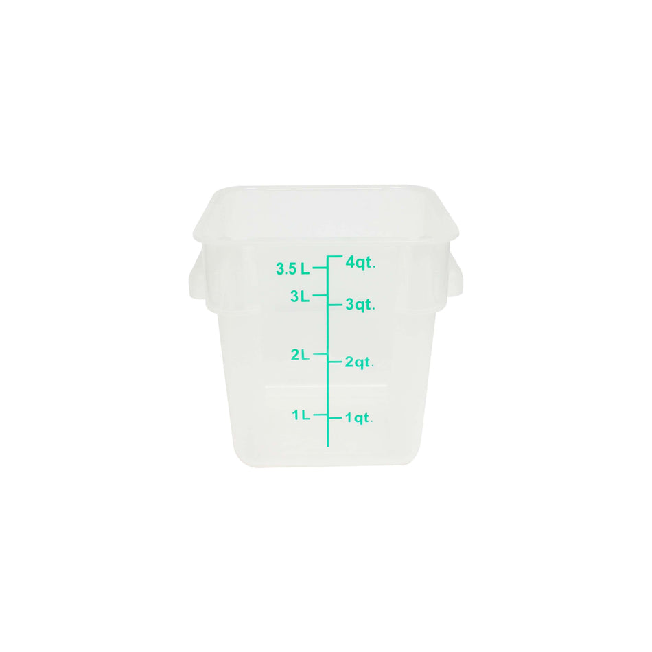 Thunder Group PLSFT004TL 4 Quart Square Food Storage Container Translucent Polypropylene Stain and Chemical Resistant