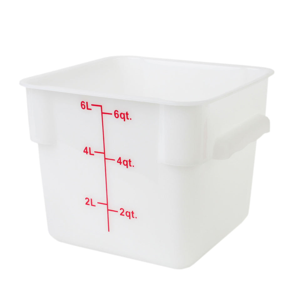 Thunder Group PLSFT006PP 6 Quart Scratch and Break Resistant Food Storage Container Polypropylene White