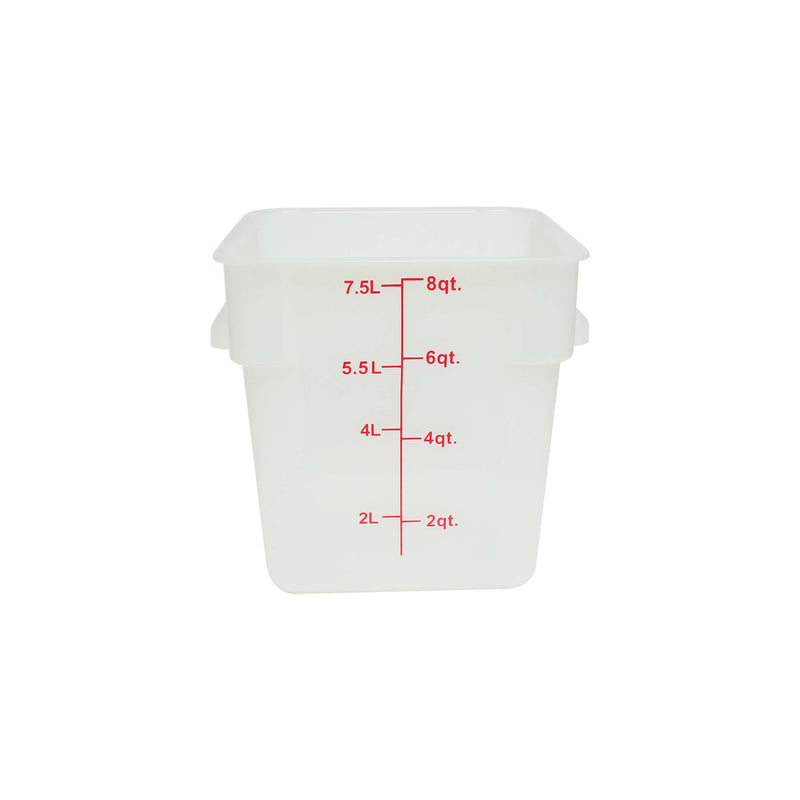 Thunder Group PLSFT008TL 8 Quart Square Food Storage Container Polypropylene Stain and Chemical Resistant