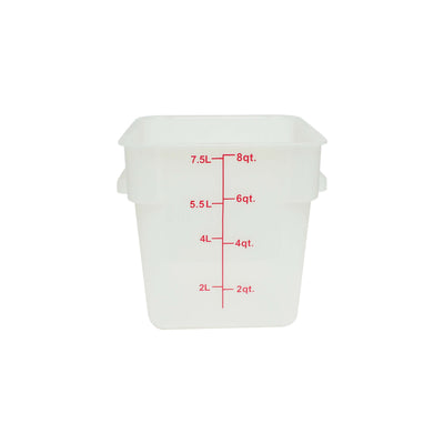 Thunder Group PLSFT008TL 8 Quart Square Food Storage Container Polypropylene Stain and Chemical Resistant