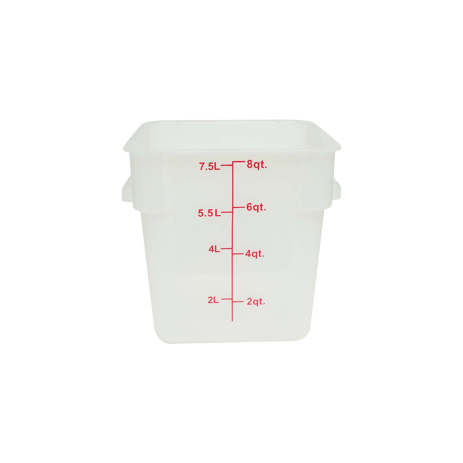 Thunder Group PLSFT008TL 8 Quart Square Food Storage Container Polypropylene Stain and Chemical Resistant