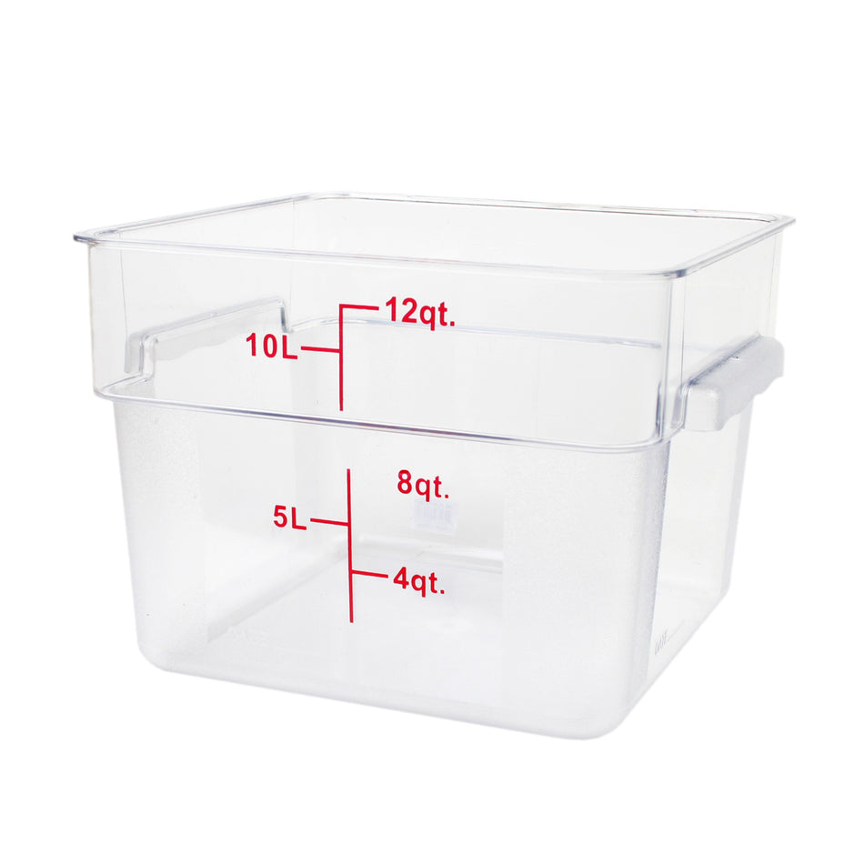 Thunder Group PLSFT012PC 12 Quart Square Food Storage Container Clear Polycarbonate Scratch Resistant