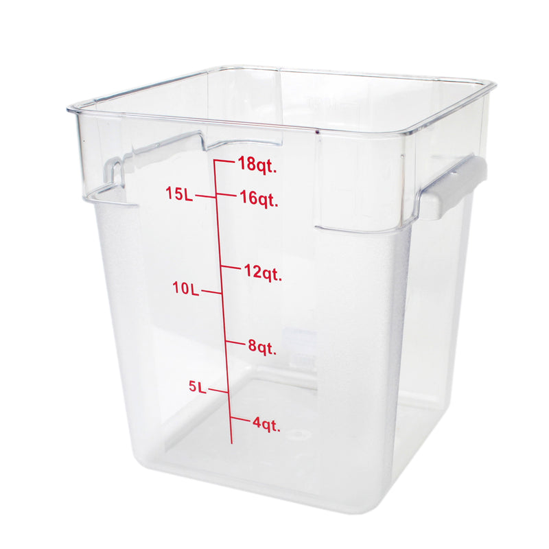 Thunder Group PLSFT018PC 18 Quart Square Food Storage Container Polycarbonate Scratch Resistant