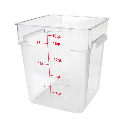 Thunder Group PLSFT018PC 18 Quart Square Food Storage Container Polycarbonate Scratch Resistant