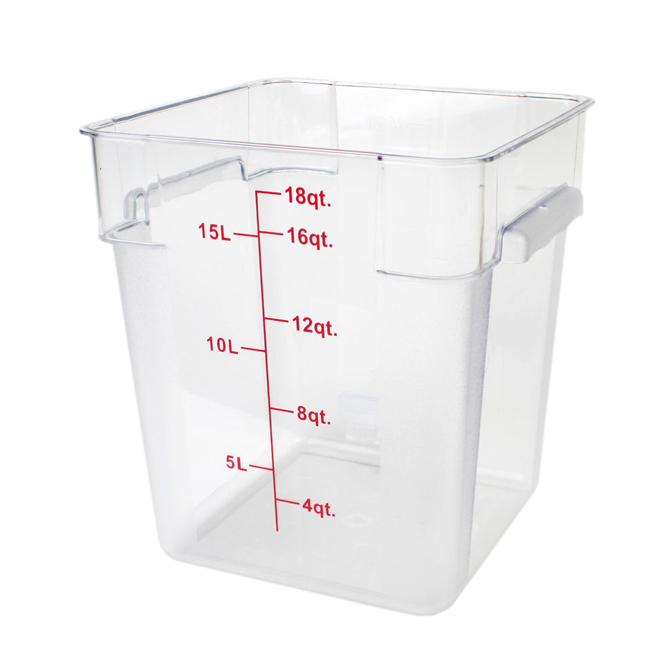 Thunder Group PLSFT018PC 18 Quart Square Food Storage Container Polycarbonate Scratch Resistant