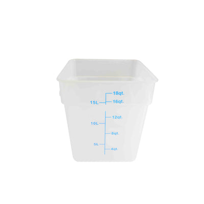 Thunder Group PLSFT018TL 18 Quart Square Food Storage Container Stain and Chemical Resistant